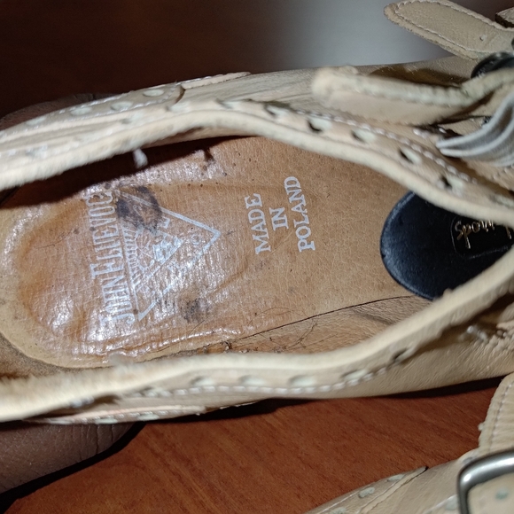 JOHN FLUEVOG Adrians : Alli 4-Buckle Mary Jane Brogue Wingtip Shoes US 7 Beige - Picture 12 of 16